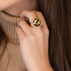 Sale Melano Jewelry Melano Kosmic Framed Facet Square Steen