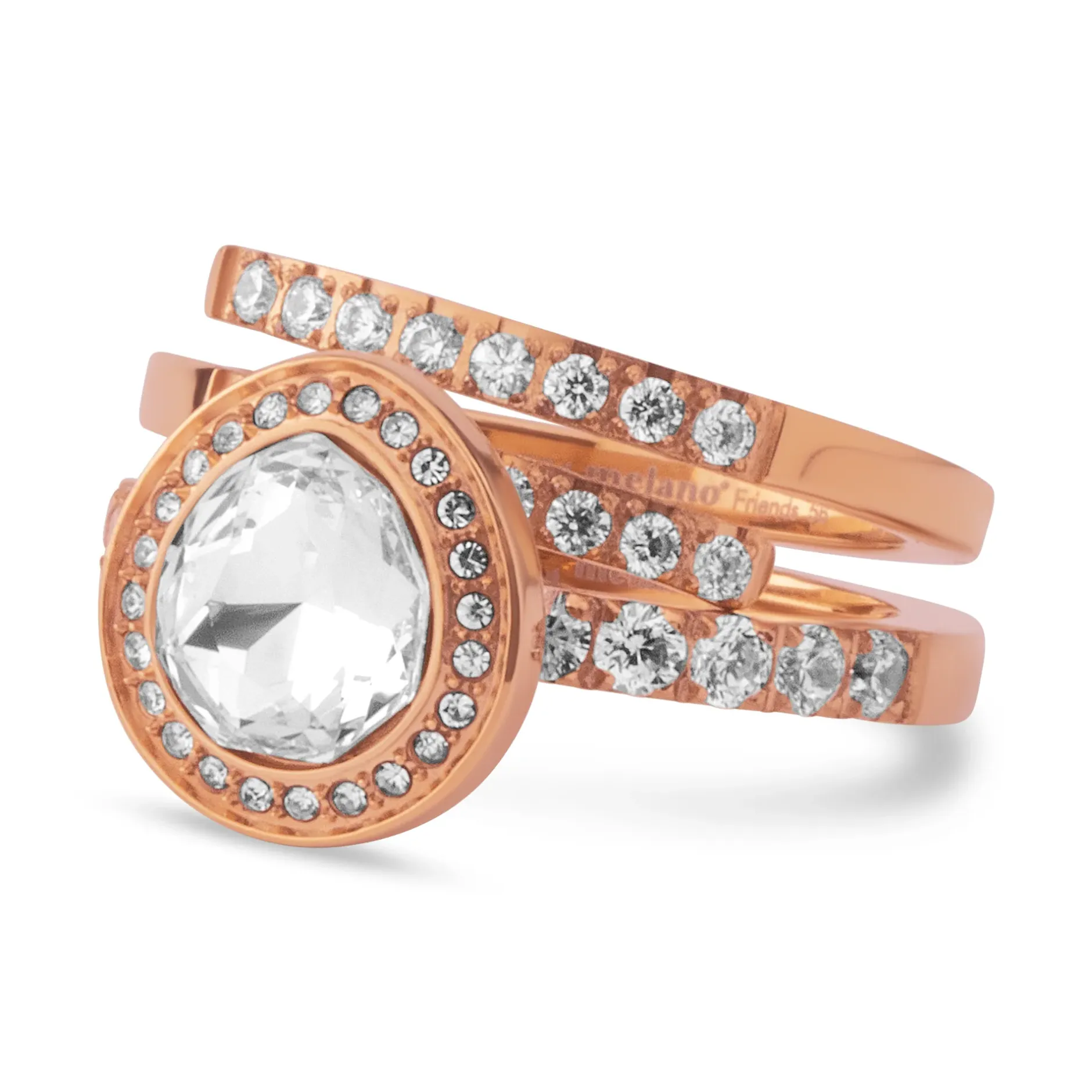 New Melano Jewelry Melano Twisted & Friends Crystal Sleigh Ringen Set