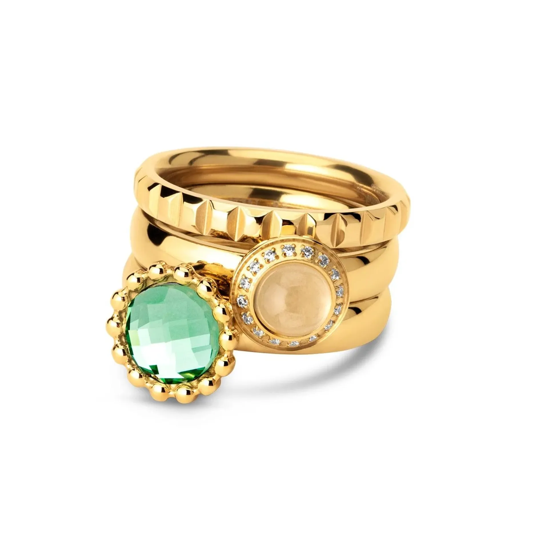 Outlet Melano Jewelry Melano Twisted & Friends Lime Feeling Good Ringen Set