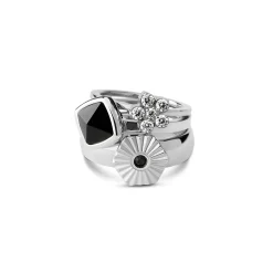 Outlet Melano Jewelry Melano Twisted & Vivid Snowflake Sparkle Ringen Set