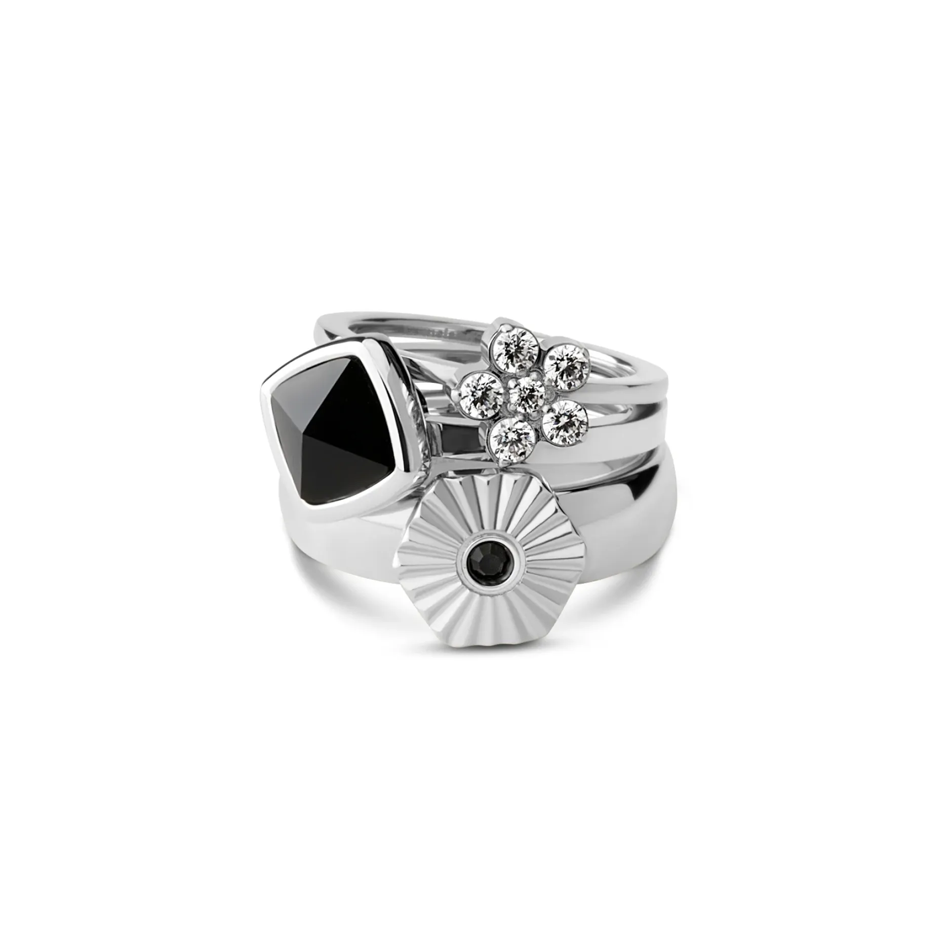 Outlet Melano Jewelry Melano Twisted & Vivid Snowflake Sparkle Ringen Set
