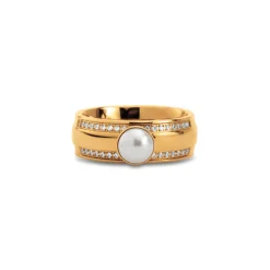 Outlet Melano Jewelry Melano Twisted Girls Love Pearls Ring Set
