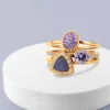 Fashion Melano Jewelry Melano Twisted Lavender Smash Ringen Set