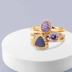 Fashion Melano Jewelry Melano Twisted Lavender Smash Ringen Set