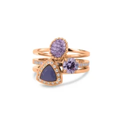 Fashion Melano Jewelry Melano Twisted Lavender Smash Ringen Set