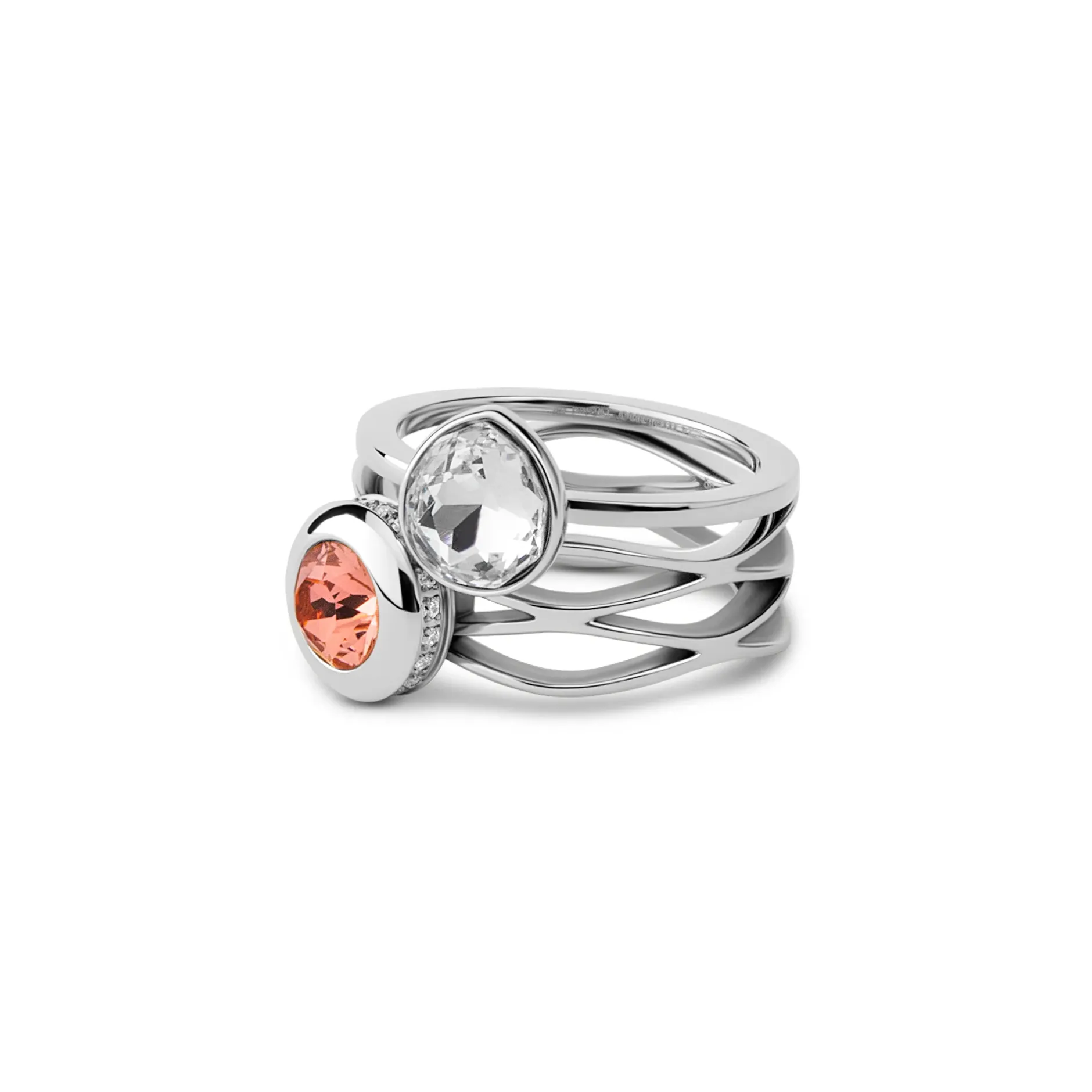 Clearance Melano Jewelry Melano Twisted Shiny Side Ringen Set