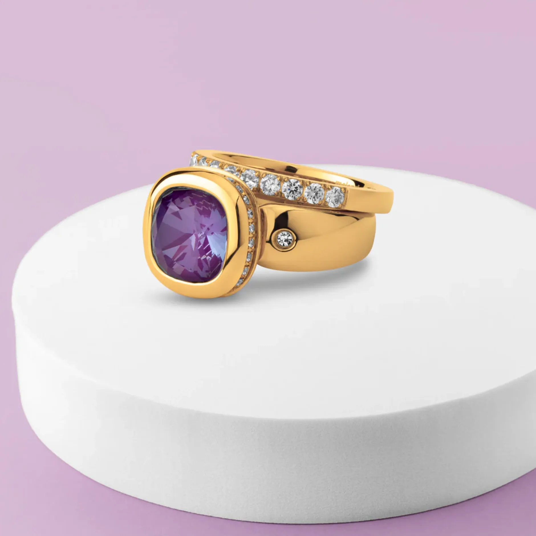 Outlet Melano Jewelry Melano Vivid & Friends Glam And Purple Ringen Set