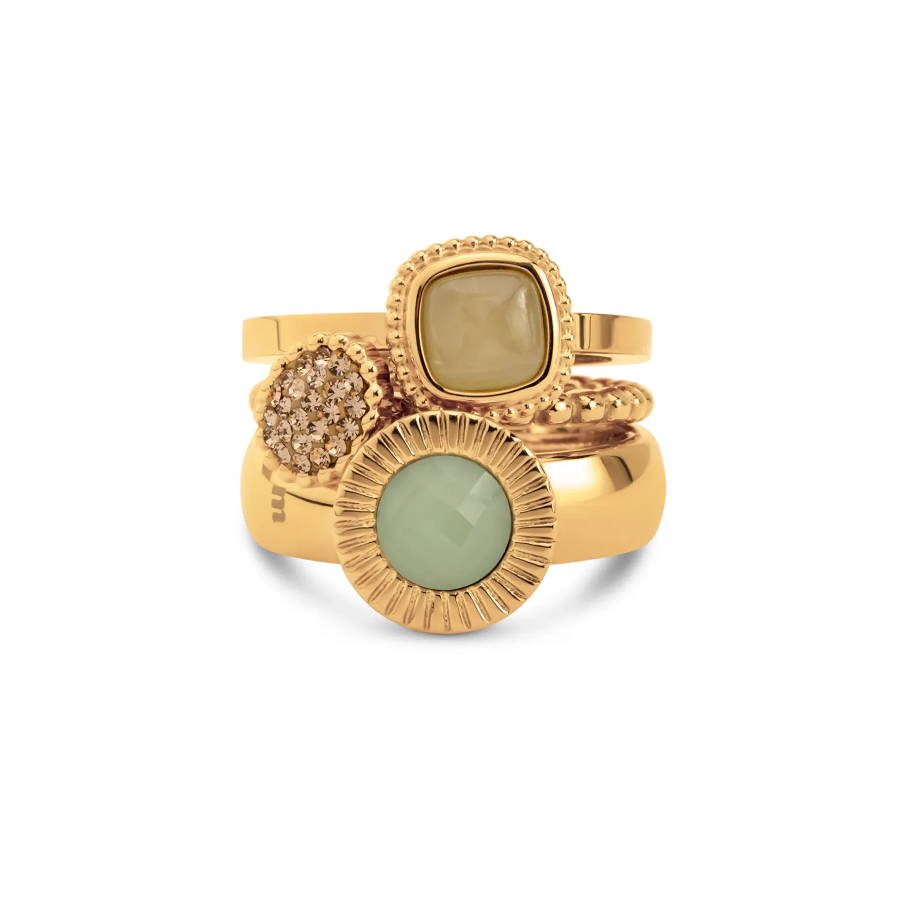 Outlet Melano Jewelry Melano Vivid & Twisted Sand Sprint Ringen Set
