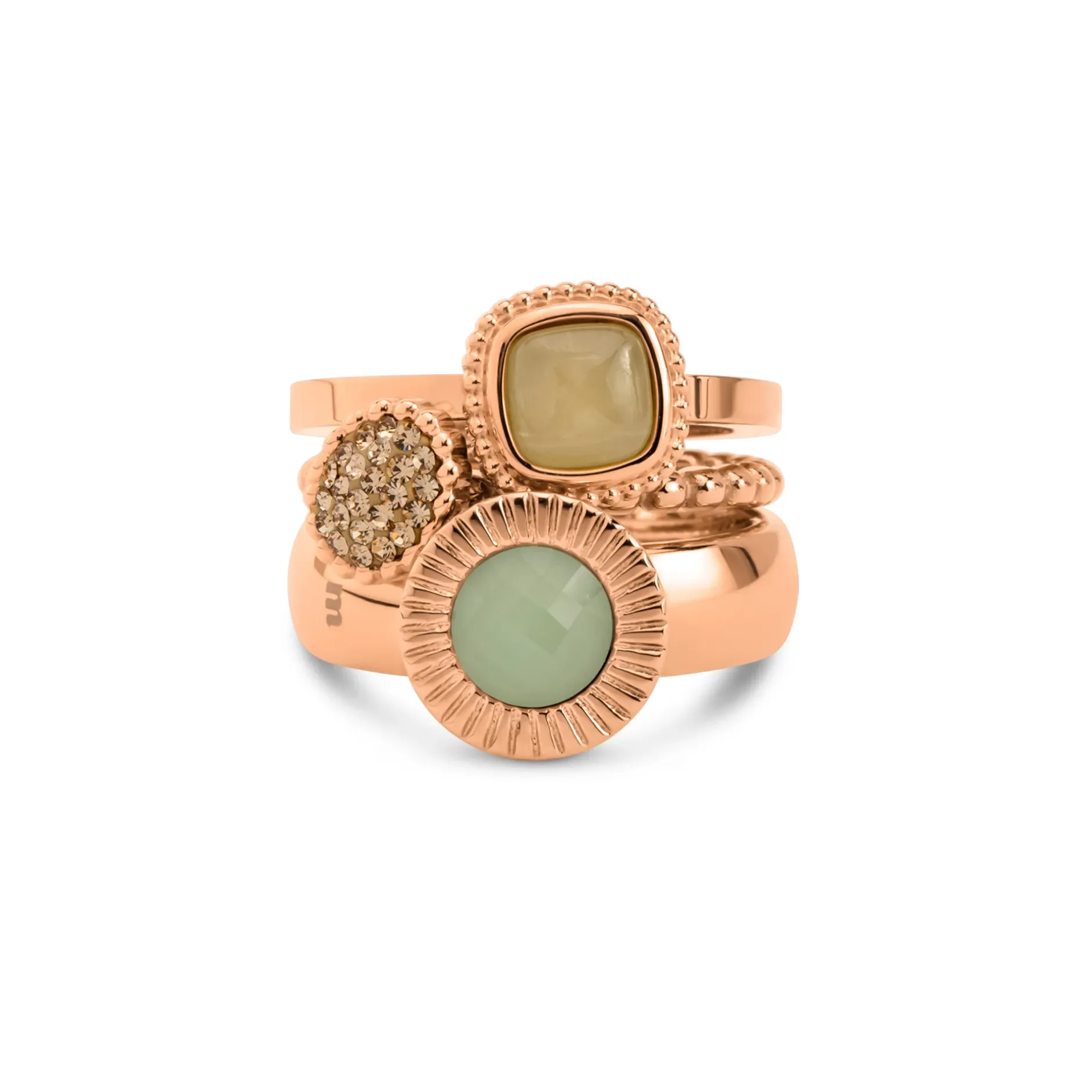 Outlet Melano Jewelry Melano Vivid & Twisted Sand Sprint Ringen Set
