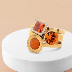 Fashion Melano Jewelry Melano Vivid & Twisted Sunrise Spark Ringen Set