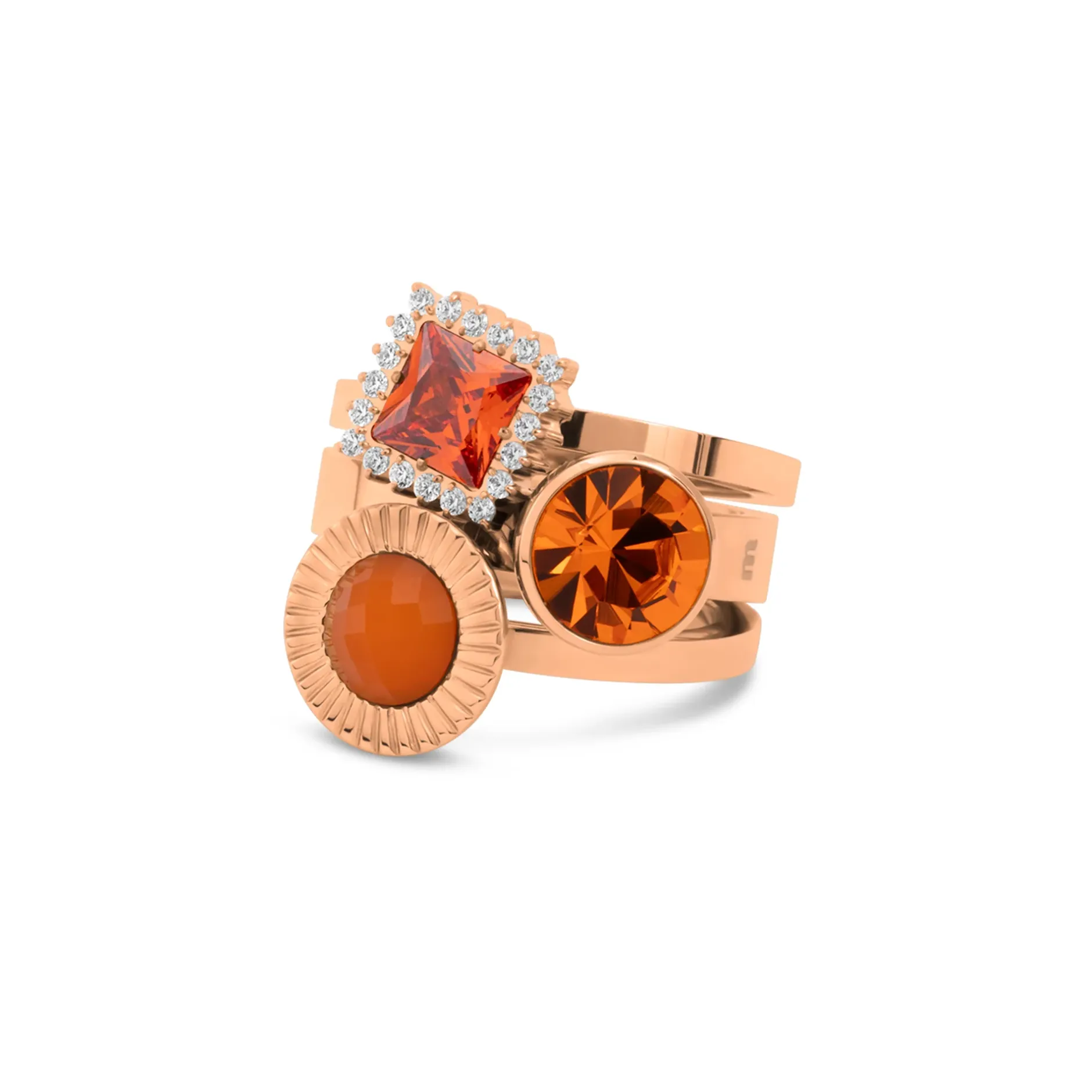 Fashion Melano Jewelry Melano Vivid & Twisted Sunrise Spark Ringen Set